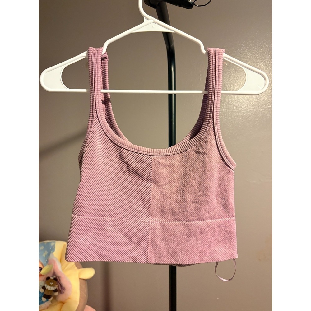Hippie Rose‎ - Purple/Mauve Ribbed Crop Tank Top Sz L